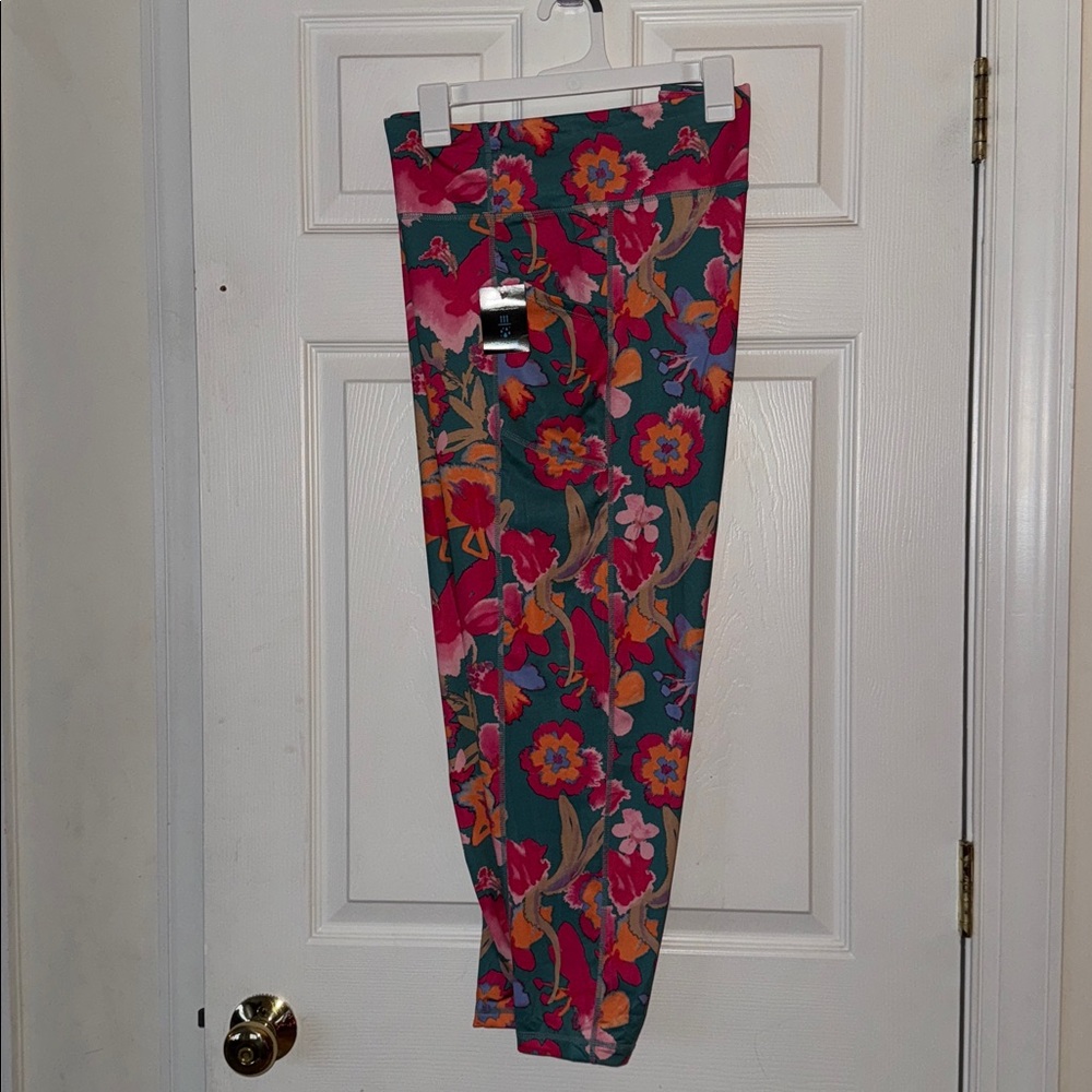 Pro Player Colorful Floral Athletic Exercise Leggings size 2X NEW